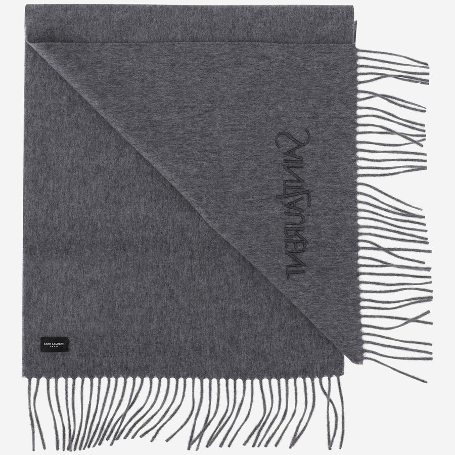 Cashmere Jacquard Scarf Light Gray