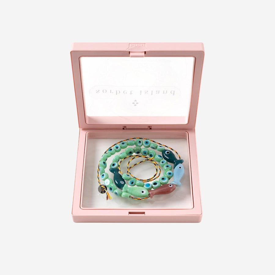 Fabric And Glass-Bead Necklace Multicolour