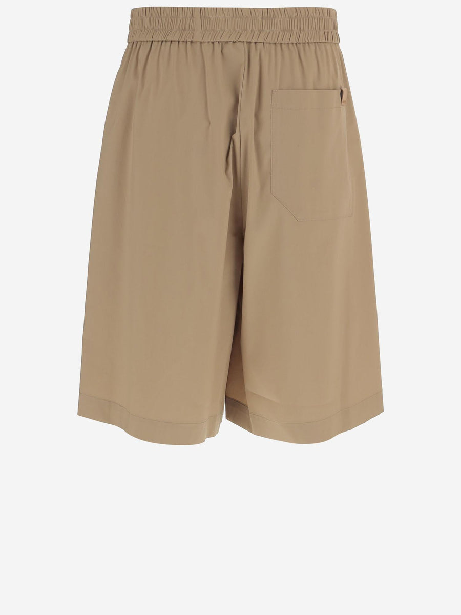 Cotton Blend Shorts Beige