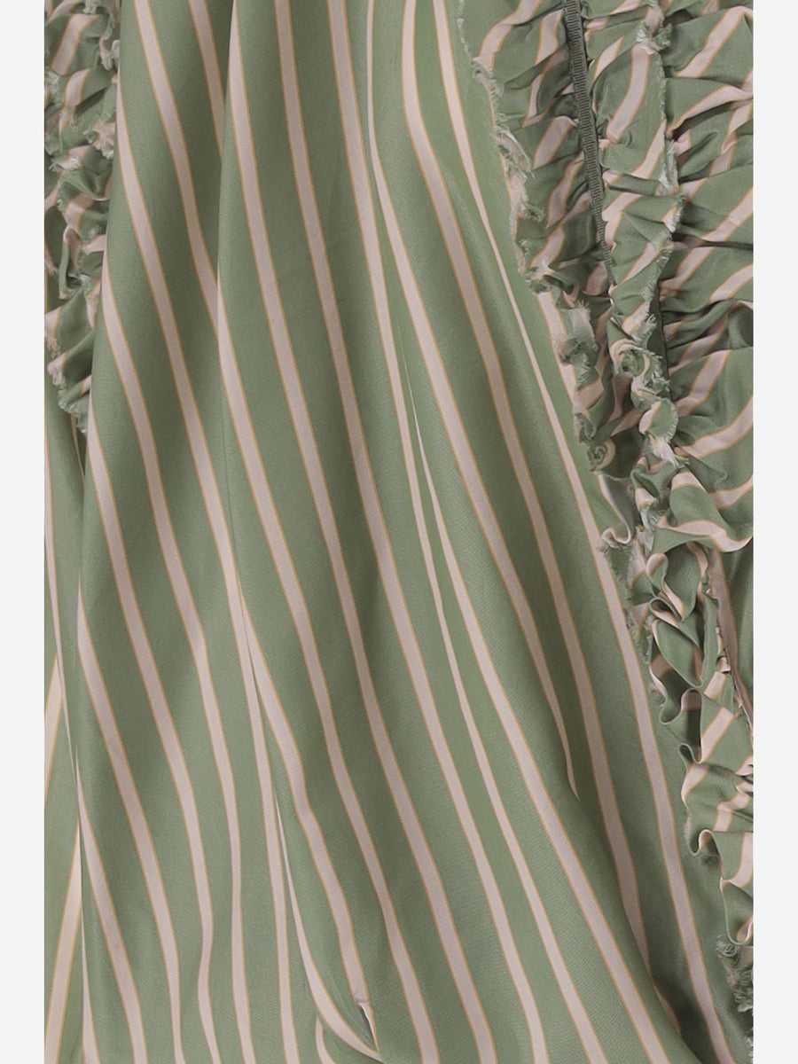 Shirt, Striped Cupro Green