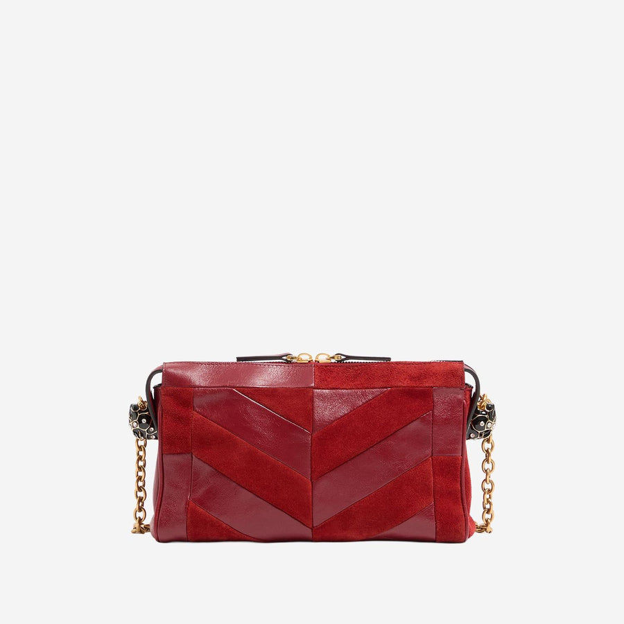 Leather Shoulder Bag Panthea Red