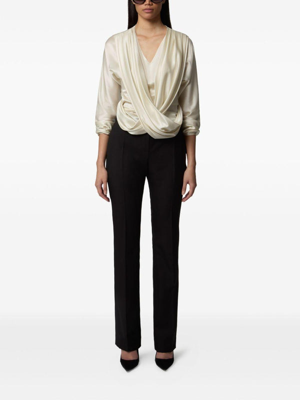 Nina Ricci Fitted Top Cream Viscose Tops