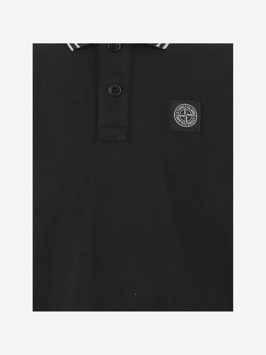 Cotton Polo Shirt With Logo Black