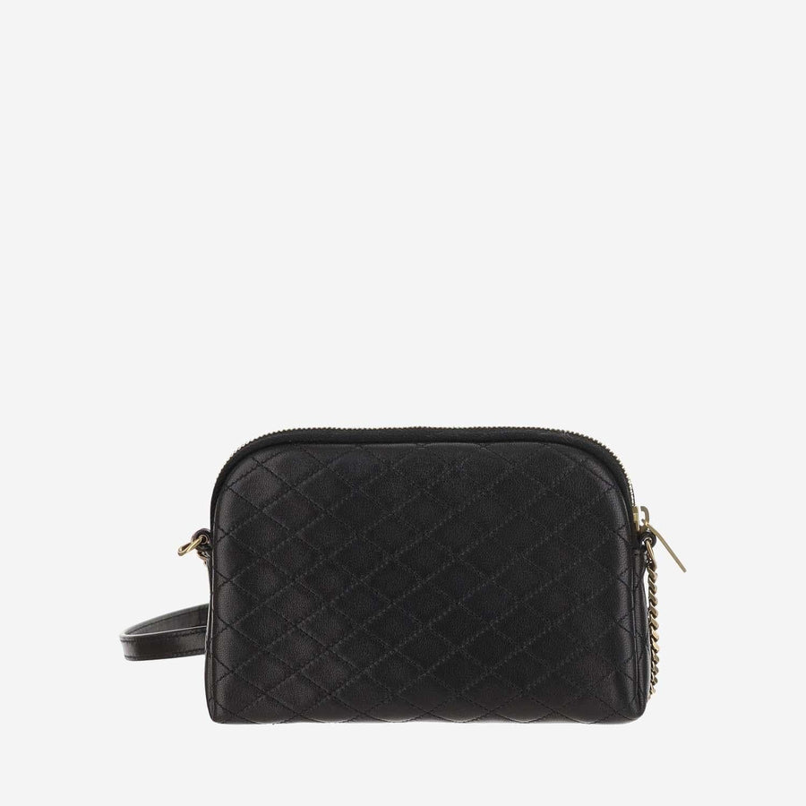 Quilted Lambskin Leather Shoulder Bag Black