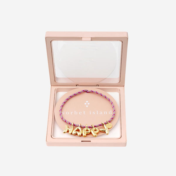 Necklace Bubble Letter Gold-Plated Multicolour Fabric