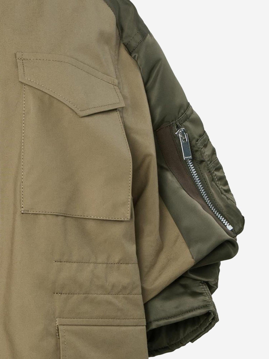 Short-Sleeve Cotton Jacket Beige