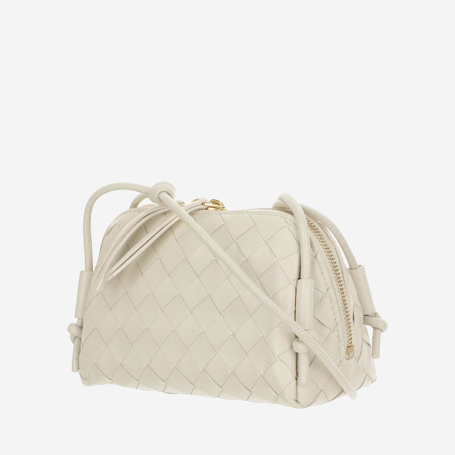 Pouch Bag Concert Intrecciato White Lambskin Clutch