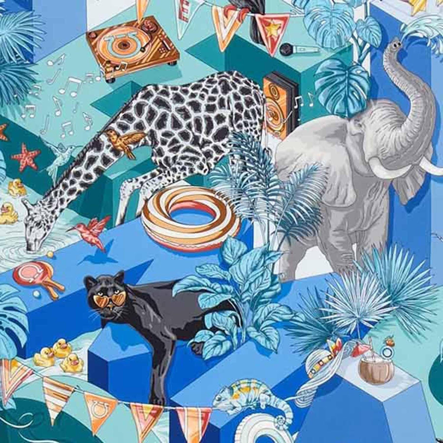 Silk Scarf Jungle Party Multicolour