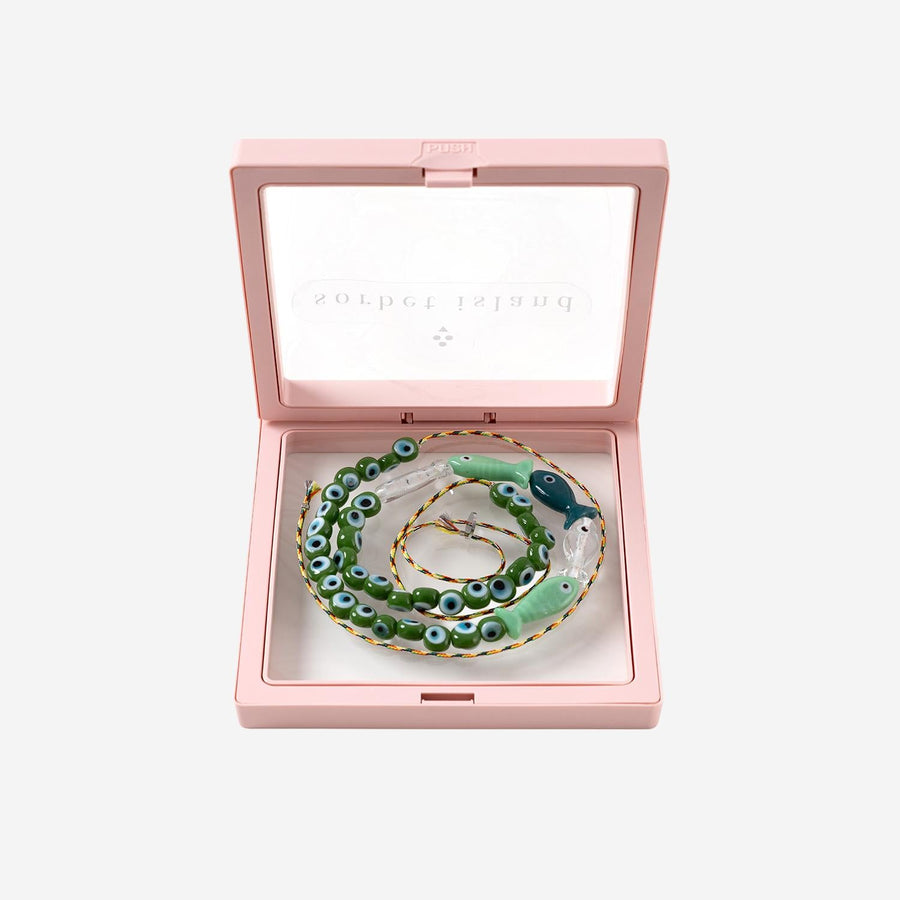 Fabric And Glass Bead Necklace Multicolour