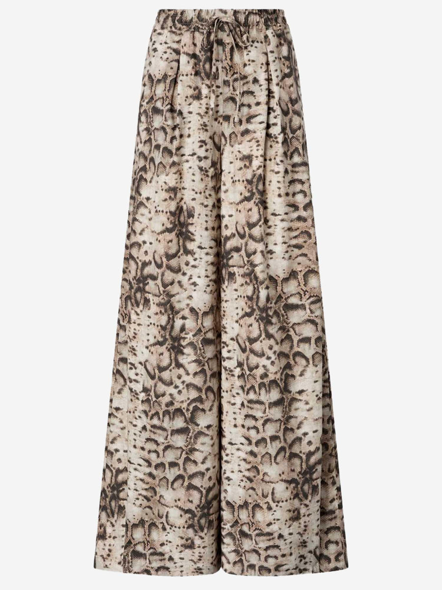 Cotton Trousers With Animal Print Multicolour