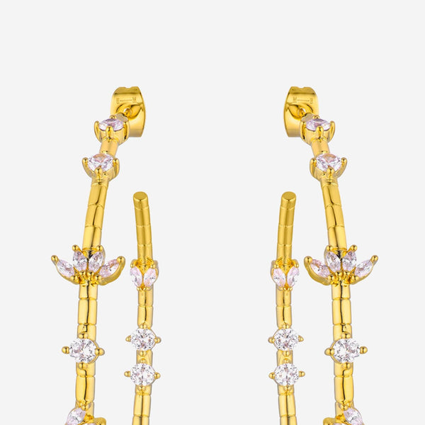 Earrings Magnolia Hoops Gold Brass
