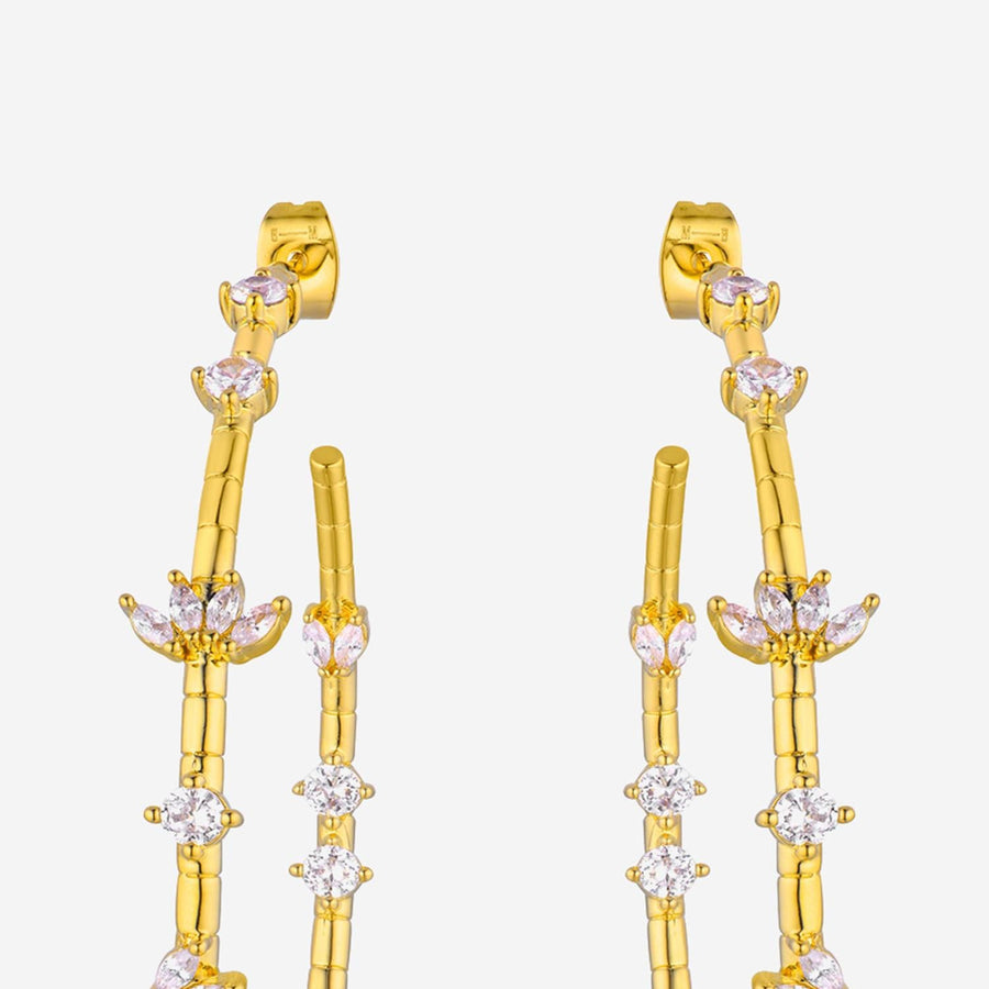 Earrings Magnolia Hoops Gold Brass