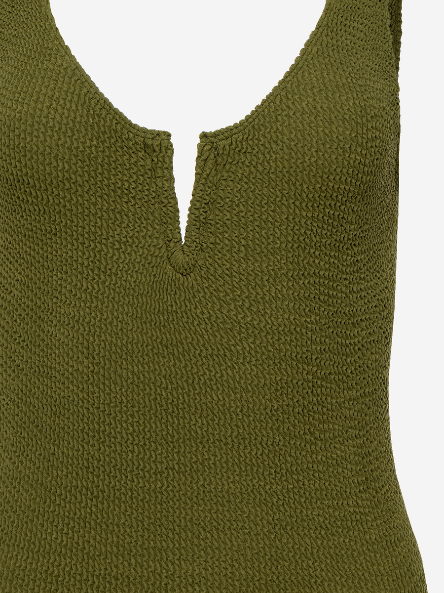 One-Piece Swimsuit Ava Khaki Polyester Swimwear