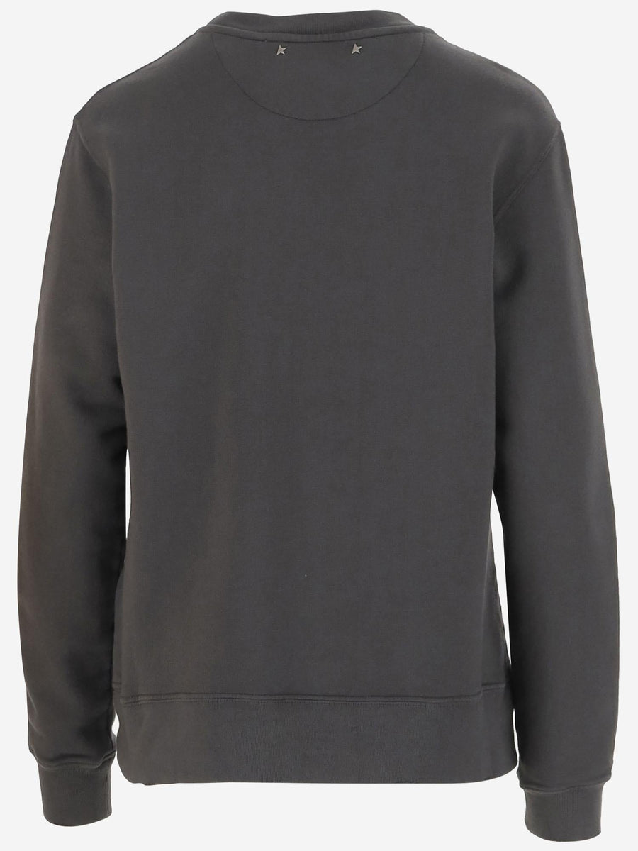 Cotton Sweatshirt With Crystals, Grey