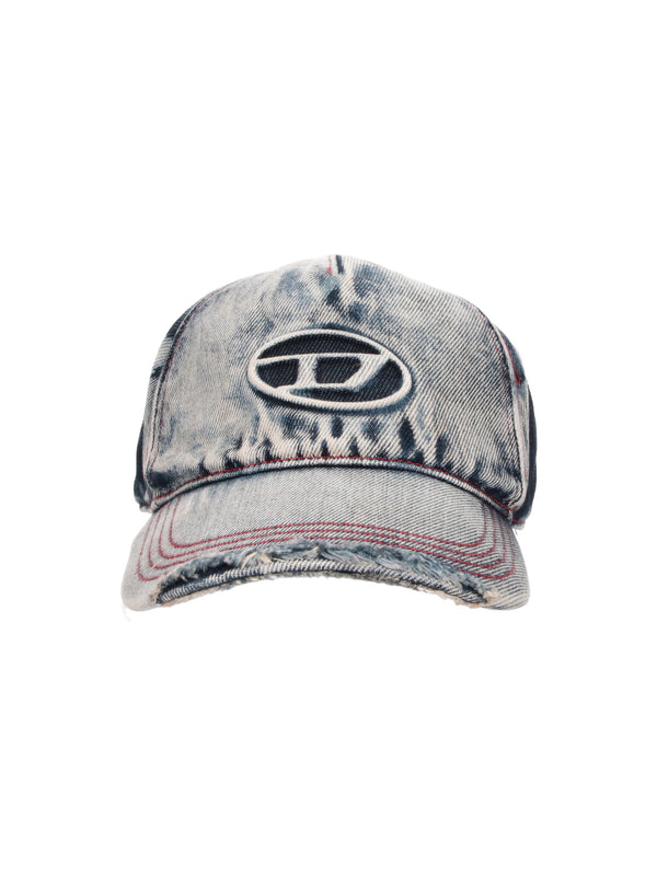 Diesel A06467 100% Cotton baseball cap in blue
