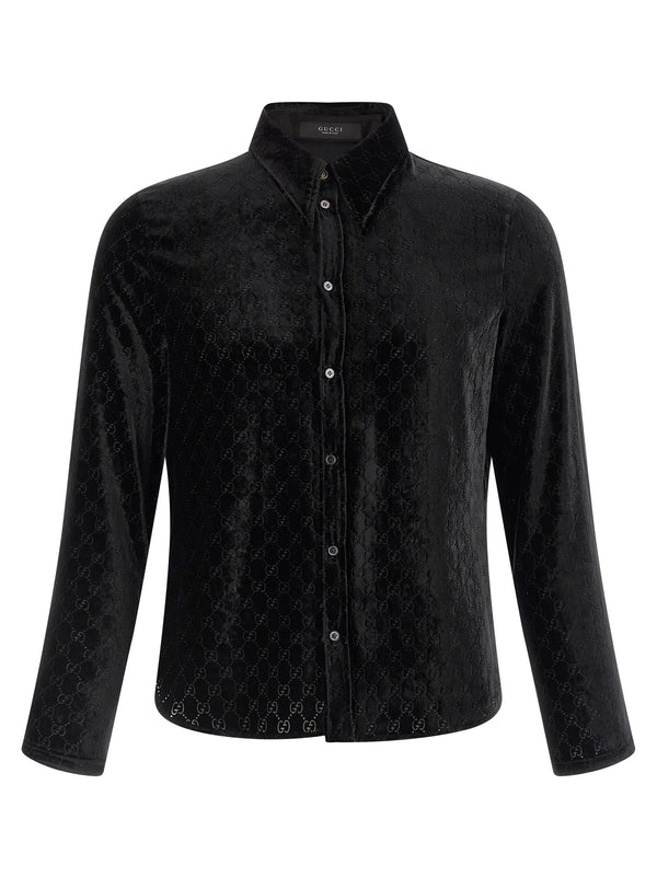 Gucci 72% viscose shirt in black