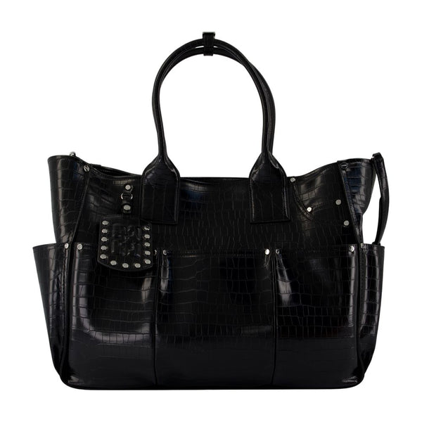 Ganni Calfskin tote bag in black