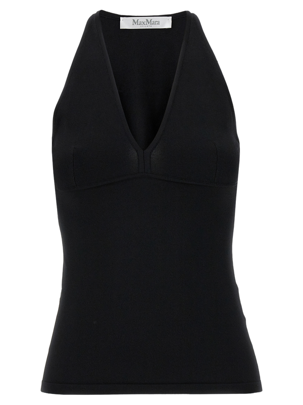 Max Mara 75% viscose tank top in black