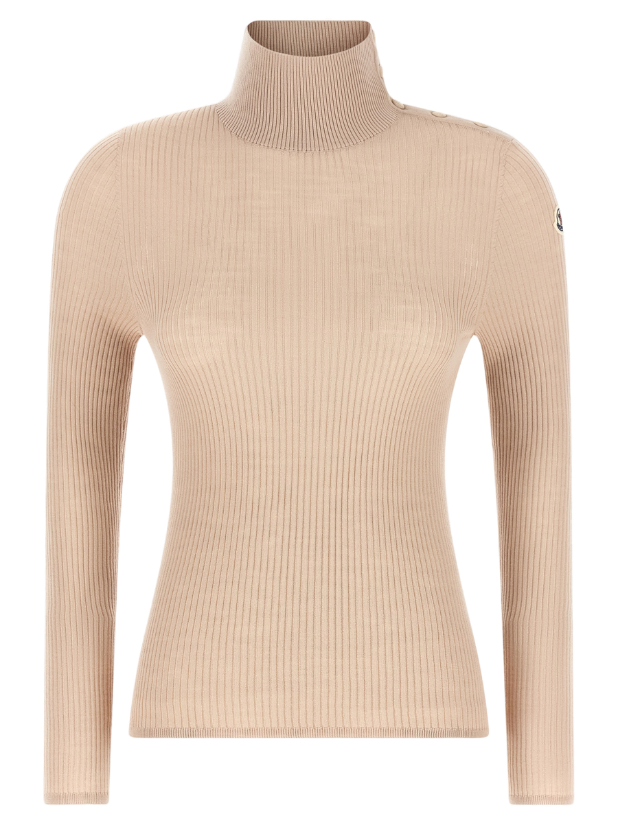 Moncler 100% Virgin Wool turtleneck in beige