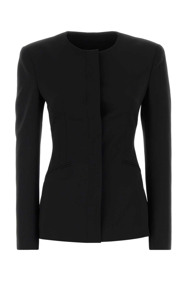 Black Stretch Gabardine Melanie Blazer Giacche E Gilet