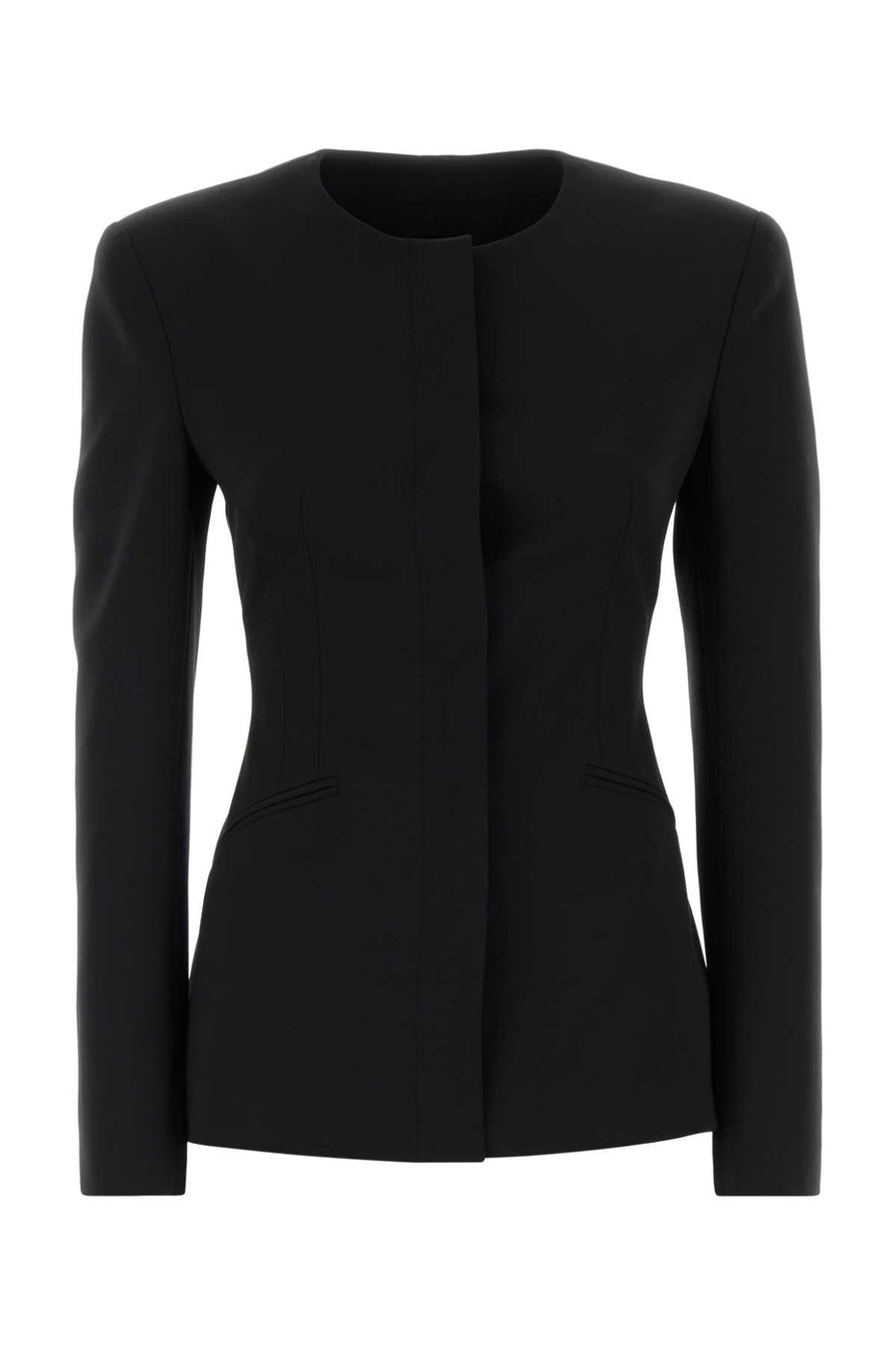 Black Stretch Gabardine Melanie Blazer Giacche E Gilet