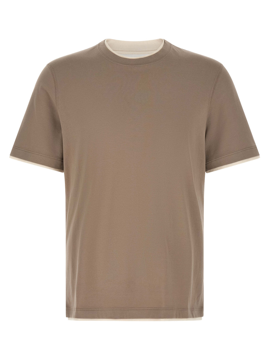 Brunello Cucinelli 100% Cotton t-shirt in taupe