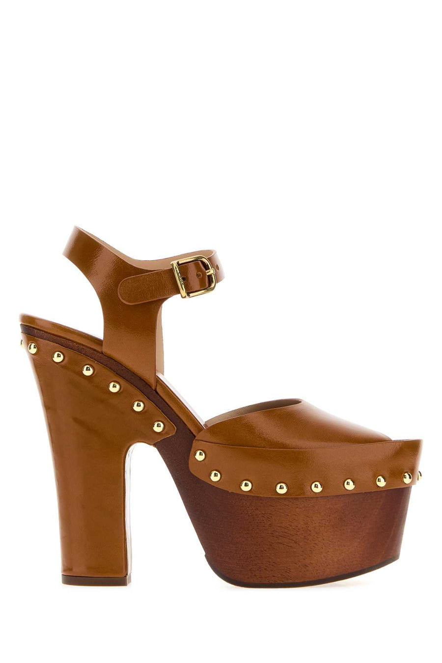 Chloé Meret Exterior: 100% Calf; Interior: 100% Calf; Sole: Leather and Rubber platform heel in brown