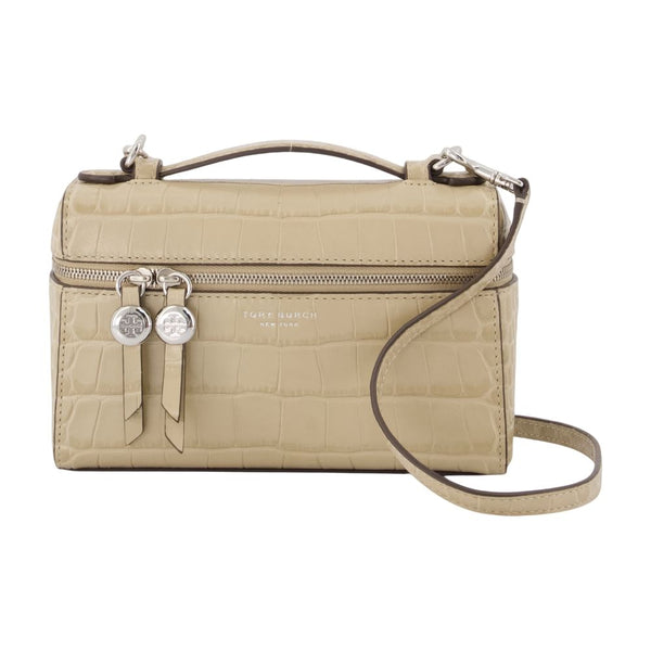 Tory Burch Calfskin top handle bag in beige