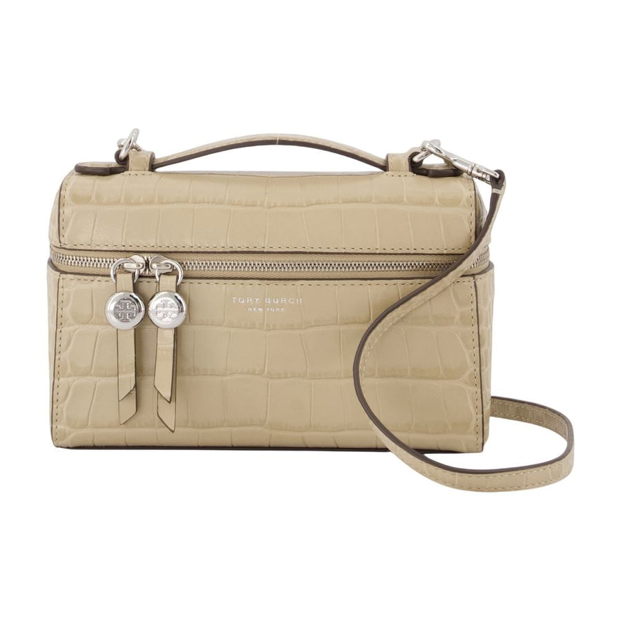 Tory Burch Calfskin top handle bag in beige