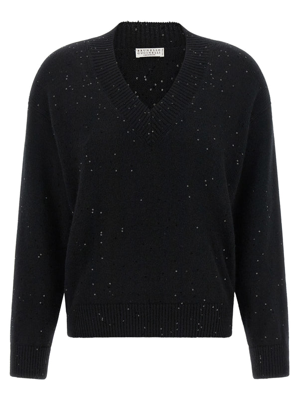 Brunello Cucinelli 80% Cashmere sweater in black
