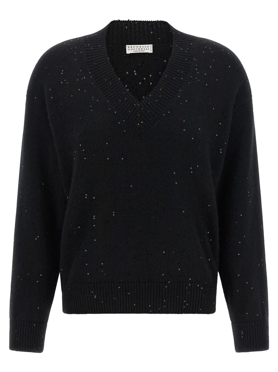 Brunello Cucinelli 80% Cashmere sweater in black