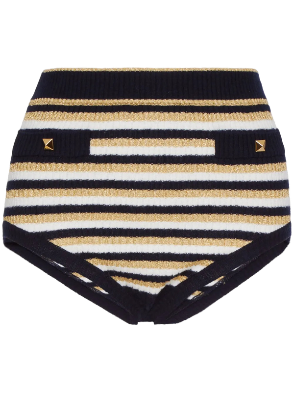 Valentino Wool blend mini shorts in navy