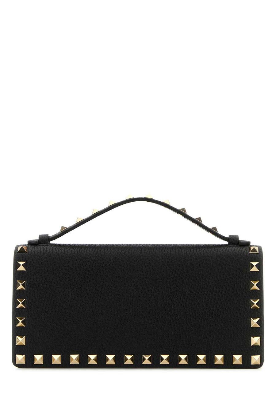 Black Leather Rockstud Handbag Nero Portafogli