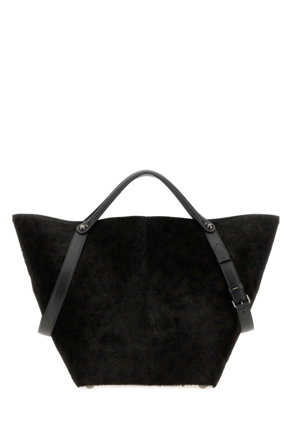 Maison Margiela Exterior: 100% Leather tote bag in black