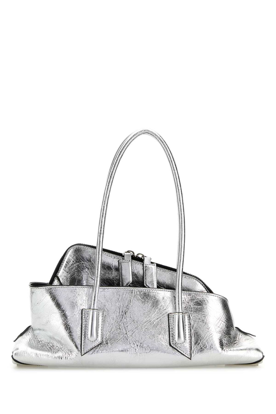 The Attico Exterior: 100% Calf shoulder bag in silver
