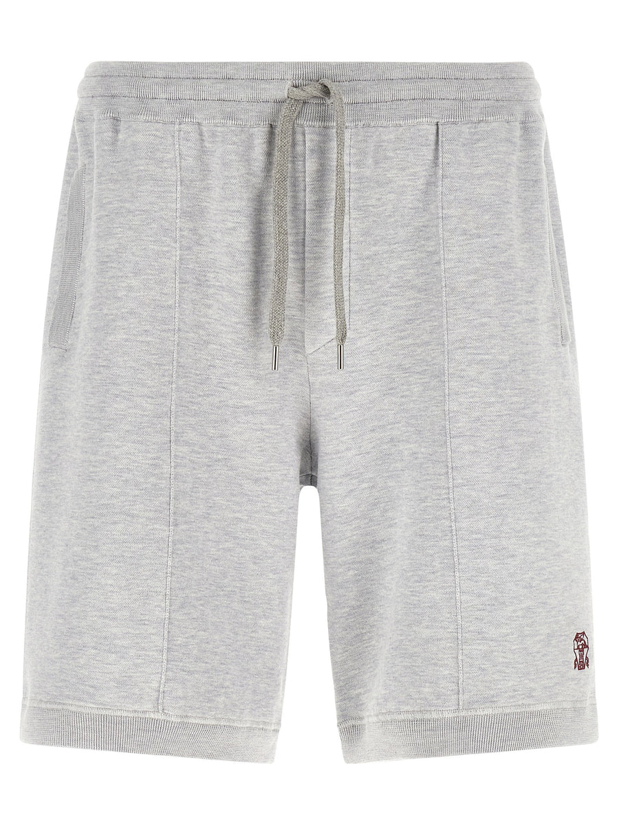 Brunello Cucinelli 62% silk bermuda shorts in gray