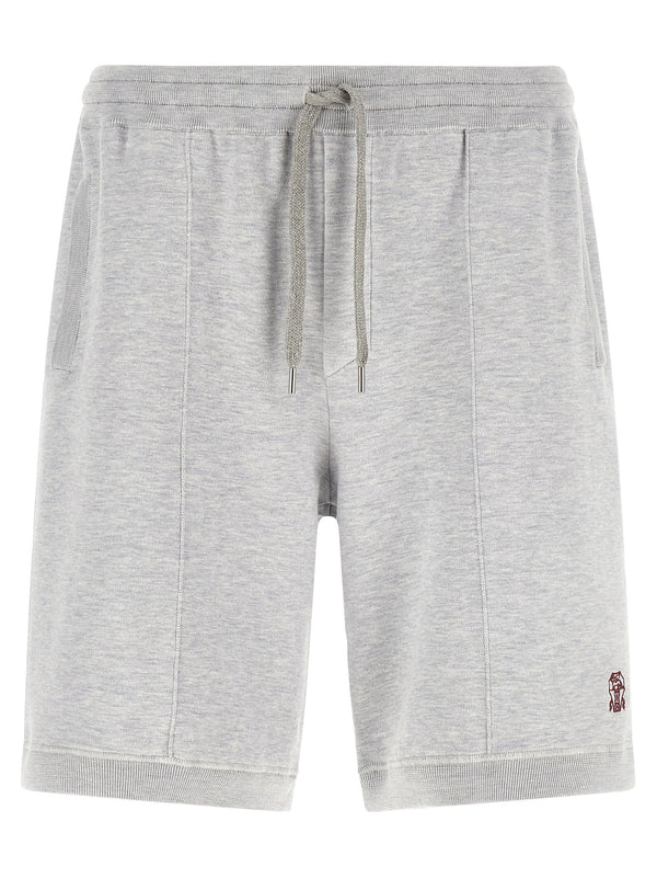 Brunello Cucinelli 62% silk bermuda shorts in gray