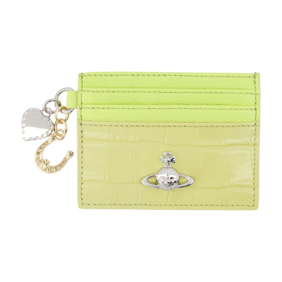 Charms Card Holder - Vivienne Westwood Leather Green Calfskin Accessories / Card-holder