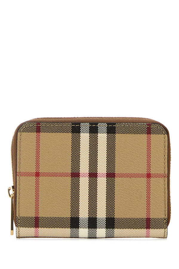 Printed Canvas Wallet Vntgchkbriarbrown Portafogli