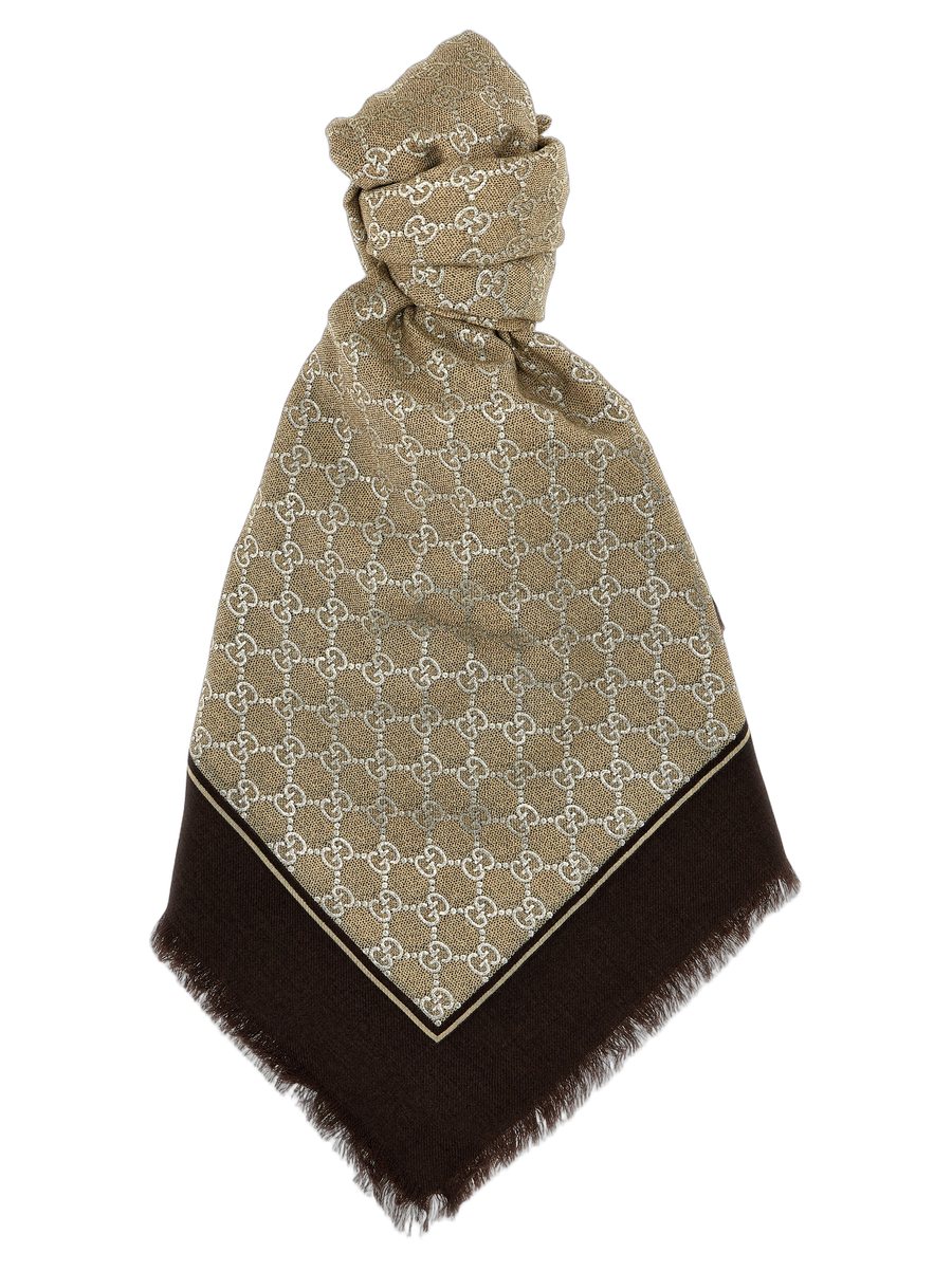 Gucci 100% wool scarf in beige