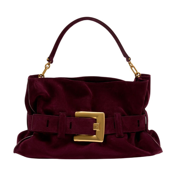 Balmain calfskin shoulder bag in burgundy