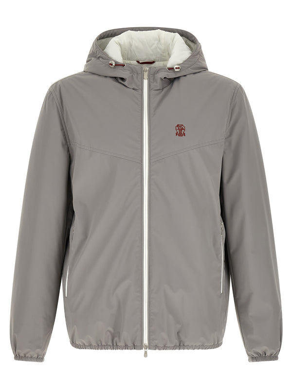 Brunello Cucinelli 83% polyamide jacket in gray
