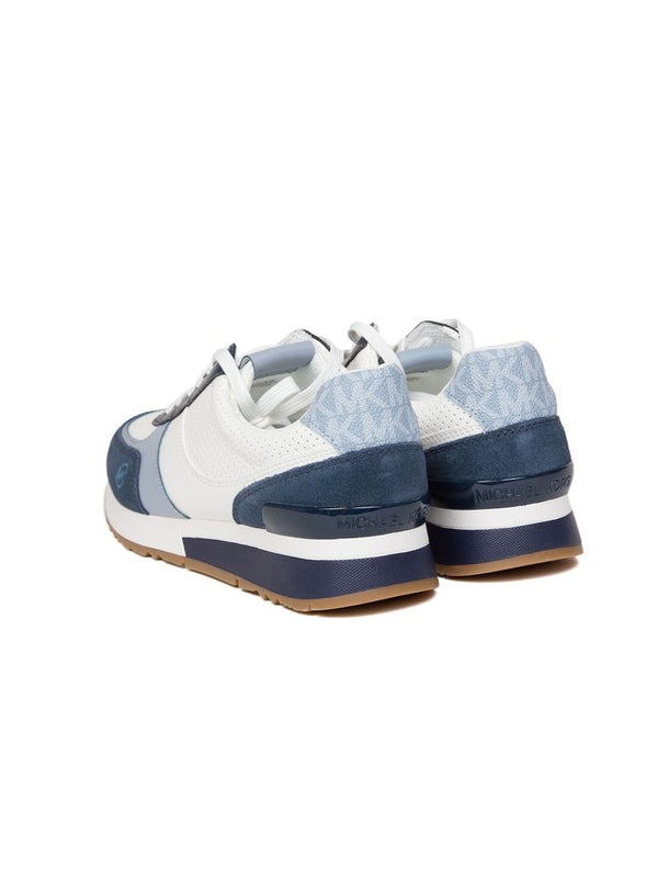 Michael Kors Polyurethane upper with suede trim; polyester lining; rubber sole sneaker in navy