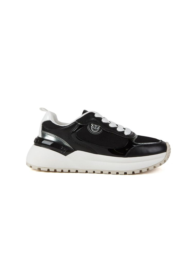 Pinko Calf leather sneaker in black