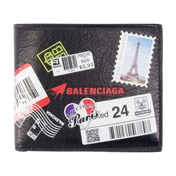Balenciaga lambskin wallet in black