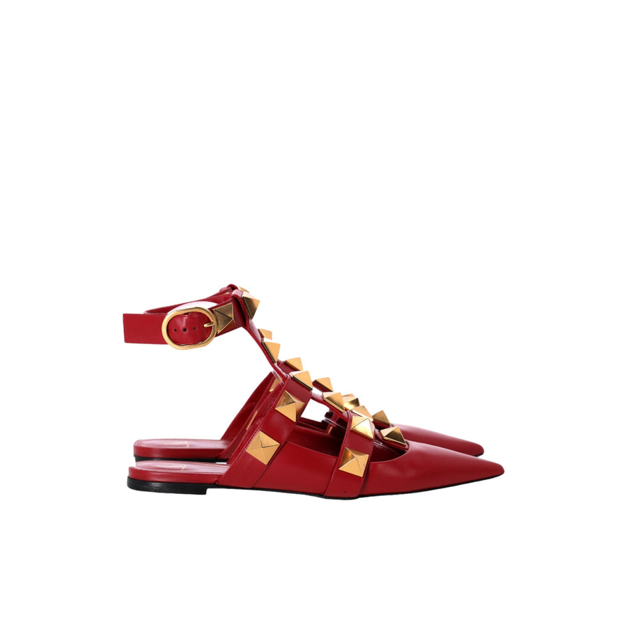 Valentino Garavani Leather ballet flat in red