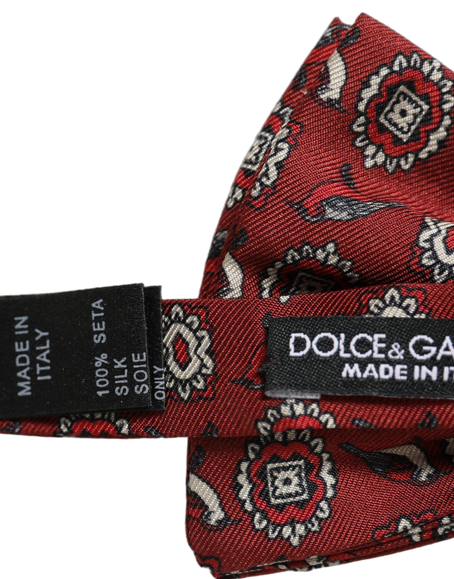 Dolce & Gabbana 100% Silk bow tie in red