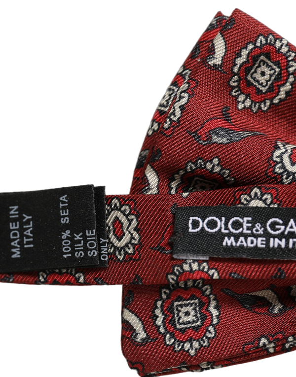 Dolce & Gabbana 100% Silk bow tie in red