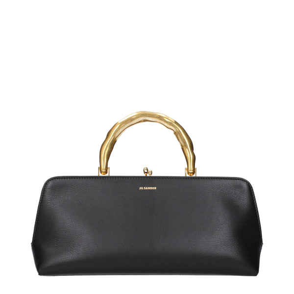 Jil Sander Leather top handle bag in black