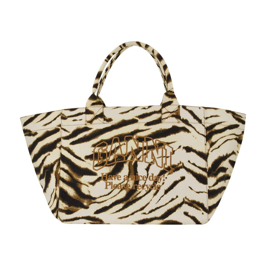 Ganni Cotton tote bag in ivory